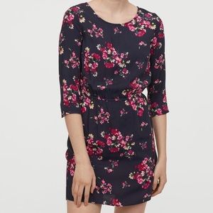 H&M Dark Blue Floral Dress